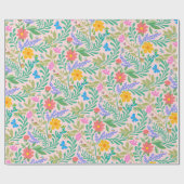 Honey Bee, Ladybug, Butterfly, Dragonfly & Blume Geschenkpapier (Flach)