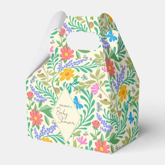 Honey Bee, Ladybug, Butterfly, Dragonfly & Blume Geschenkschachtel (Vorderseite)