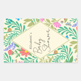 Honey Bee, Ladybug, Butterfly, Dragonfly & Blume Rechteckiger Aufkleber