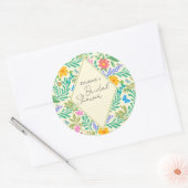 Honey Bee, Ladybug, Butterfly, Dragonfly & Blume Runder Aufkleber (Umschlag)