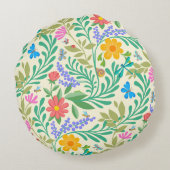 Honey Bee, Ladybug, Butterfly, Dragonfly & Blume Rundes Kissen (Rückseite)