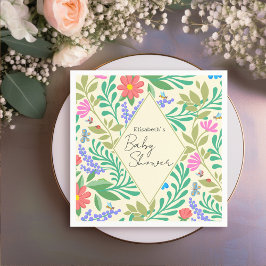 Honey Bee, Ladybug, Butterfly, Dragonfly & Blume Serviette