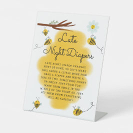 Honey Bee Late Night Diapers Baby Showtisch Sockelschild
