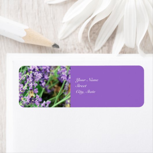 Honey Bee & Lavender-Adressetikett (Insitu)