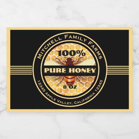 Honey Bee Lebensmitteletikett (Einzelnes Label)