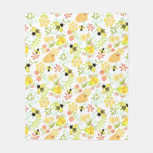 Honey Bee Lila Fleecedecke (Vorderseite)