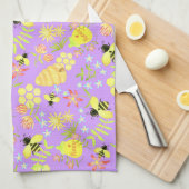 Honey Bee Lila Geschirrtuch (Viertel Falte)
