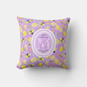 Honey Bee Lila Kissen