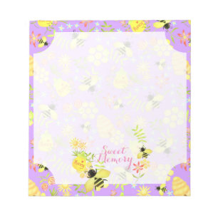 Honey Bee Lila Notizblock