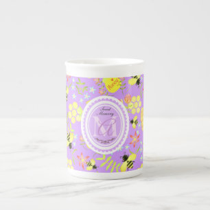 Honey Bee Lila Porzellantasse