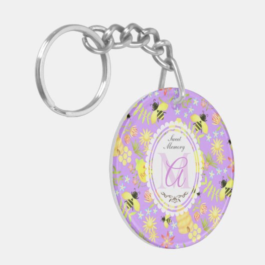Honey Bee Lila Schlüsselanhänger (Vorderseite links)