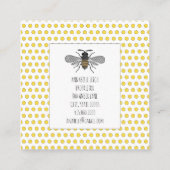 Honey Bee Logo Apiary Beekeeper Honey Products Quadratische Visitenkarte (Rückseite)