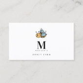 Honey Bee Luxury Monogram Minimalist QR Code Visitenkarte (Vorderseite)