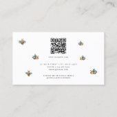 Honey Bee Luxury Monogram Minimalistisch QR Code Visitenkarte (Rückseite)
