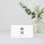 Honey Bee Luxury Monogram Minimalistisch QR Code Visitenkarte (Stehend Vorderseite)