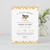 Honey Bee Mama zu Bee Baby Shower Einladung (Stehend Vorderseite)