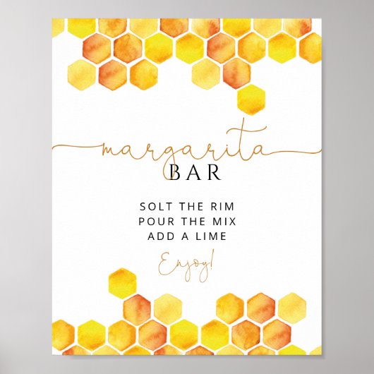 Honey bee Margarita Bar sign Poster (Vorne)
