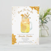 Honey Bee Milkshake Neutral Baby Shower Einladung (Stehend Vorderseite)