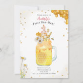 Honey Bee Milkshake zum ersten Geburtstag Einladung (Vorderseite)