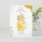 Honey Bee Milkshake zum ersten Geburtstag Einladung (Stehend Vorderseite)