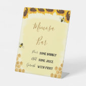 Honey Bee Mimosa Bar Sign, Gender Reveal Dusche Po Sockelschild (Vorderseite)
