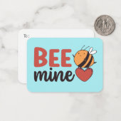 Honey Bee Mine Funny Pun Niedlich Kids Valentinsta Mitteilungskarte (Vorderseite/Rückseite Beispiel)