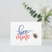 Honey Bee Mine Funny Valentine's Day Card Postkarte (Stehend Vorderseite)