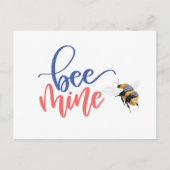 Honey Bee Mine Funny Valentine's Day Card Postkarte (Vorderseite)