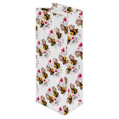 Honey Bee Mine Honey Bees Valentine Geschenktüte Für Weinflaschen (Rückseite Schrägansicht)