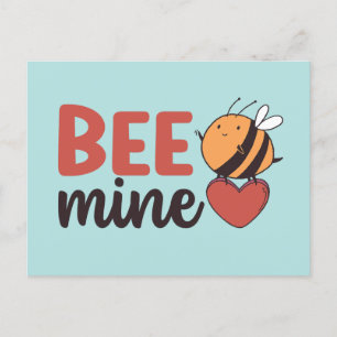 Honey Bee Mine Niedlich Pun Funny Valentine's Day Postkarte