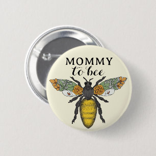 Honey Bee Mommy to Bee Baby Shower Button   Hummel