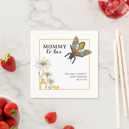 Honey Bee Mommy to Bee Baby Shower Napkins | Bumbl Serviette (Beispiel)