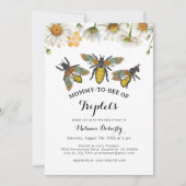 Honey Bee Mommy to Bee Triplets Baby Dusche Einladung (Vorderseite)