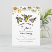 Honey Bee Mommy to Bee Triplets Baby Dusche Einladung (Stehend Vorderseite)
