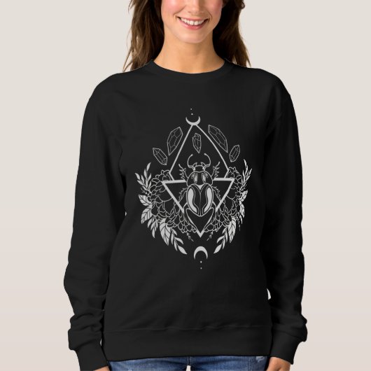 Honey Bee Moon Phases Crystals Gothic Punk Style Sweatshirt (Vorderseite)