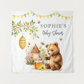 Honey Bee Niedlich Pooh Bear Baby Dusche Wandteppich (Vorderseite)