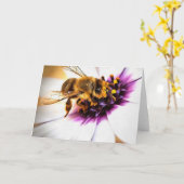 Honey Bee on African Daisy Acrylic Art Karte (Gelbe Blume)