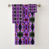 Honey Bee On Lila Aster Blume Abstrakt