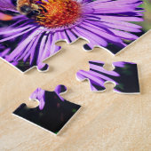 Honey Bee On Lila Aster Blume Abstrakt Puzzle (Seite)