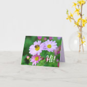 Honey Bee on Lila Blume Hallo Foto Note Card Karte (Gelbe Blume)
