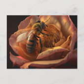 Honey Bee on Peony Blume Postcard Postkarte (Vorderseite)