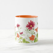 Honey Bee Orange Nasturtiums bemalt Daisy Blume Tasse (Zentrum)
