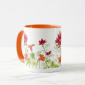 Honey Bee Orange Nasturtiums bemalt Daisy Blume Tasse (Vorderseite Links)