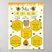 Honey Bee Party Meilenstein 1. Bee-Day Poster (Vorne)