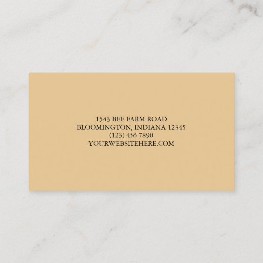 Honey Bee Pattern Ihr Apiary Logo Visitenkarte (Rückseite)