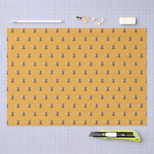 Honey Bee Pattern Orange Seidenpapier (Handwerk)