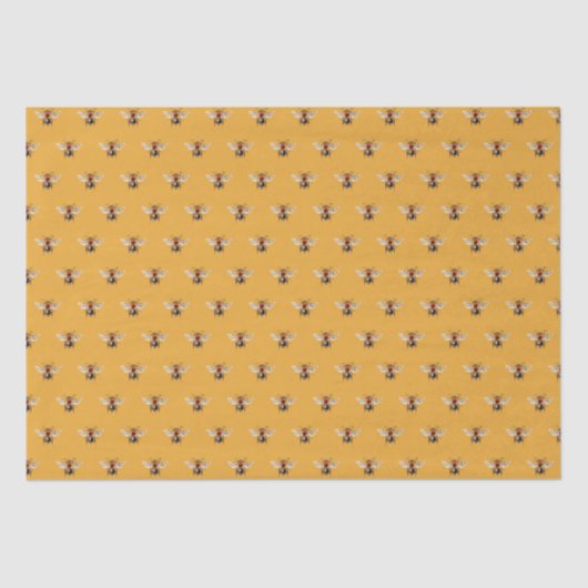 Honey Bee Pattern Orange Seidenpapier (Vorderseite)