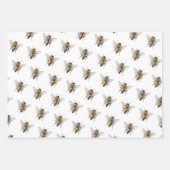 Honey Bee Pattern Yellow White Beige Geschenkpapier Set (Vorderseite 3)