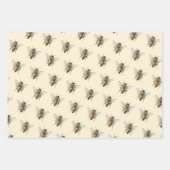 Honey Bee Pattern Yellow White Beige Geschenkpapier Set (Vorderseite 2)