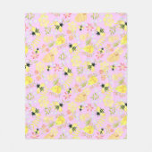 Honey Bee Pink Fleecedecke (Vorderseite)